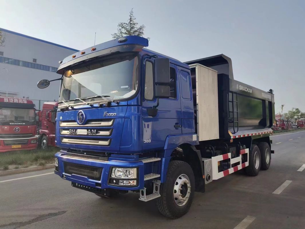 SHACMAN CNG Dump Truck F3000 6x4 380 EuroV Biru