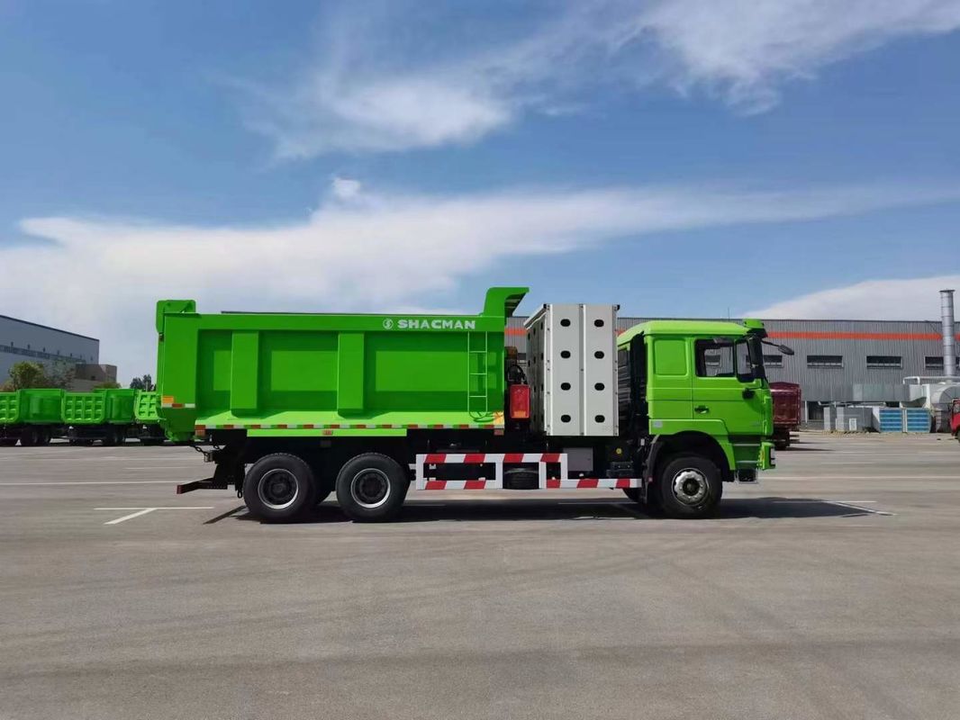 10 Roda SHACMAN F3000 CNG Dump Truck 6x4 Euro V WEICHAI-430HP Hijau Sempurna untuk Konstruksi dan Pertambangan