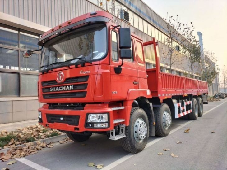 Tangki bahan bakar 400L truk truk SHACMAN F3000 8x4 truk 375Hp Neon Merah