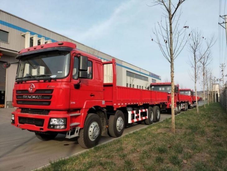 Tangki bahan bakar 400L truk truk SHACMAN F3000 8x4 truk 375Hp Neon Merah