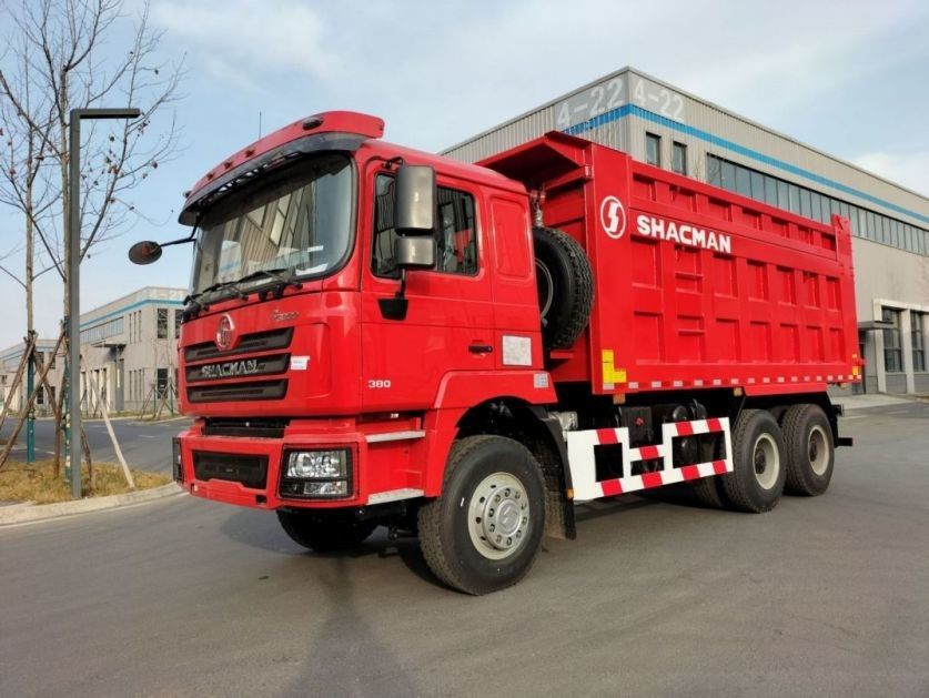 SHACMAN F3000 Tipper Dump Truck 6x4 WP10.380Hp EuroII Merah 10 Ban dengan 5175mm