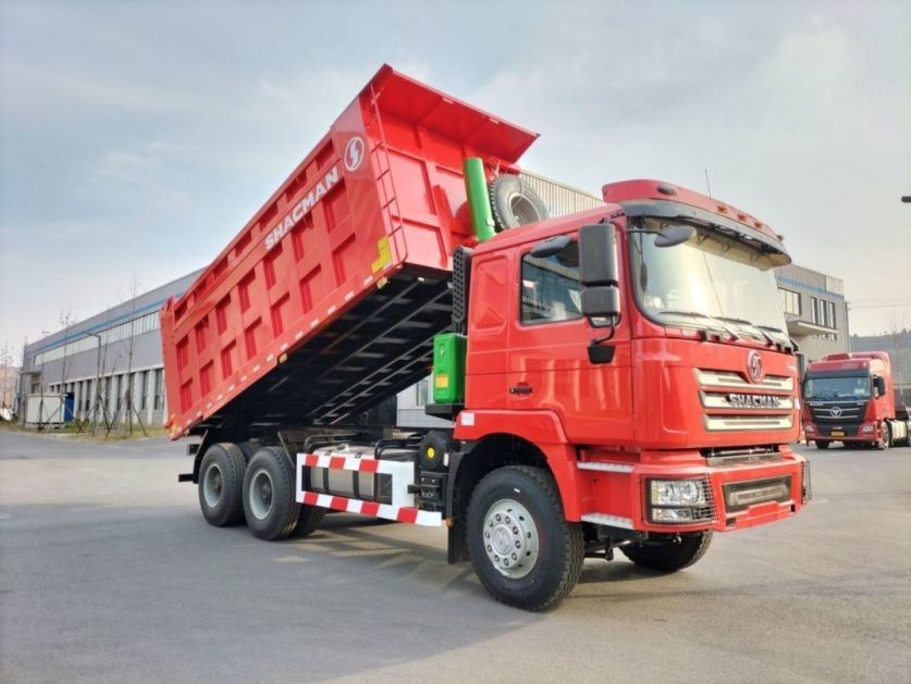 10 Ban SHACMAN 30t Dump Truck F3000 6x4 380hp EuroII Red Tipper Mesin Diesel