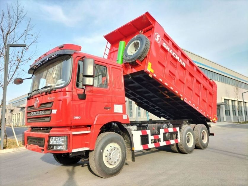 10 Ban SHACMAN 30t Dump Truck F3000 6x4 380hp EuroII Red Tipper Mesin Diesel