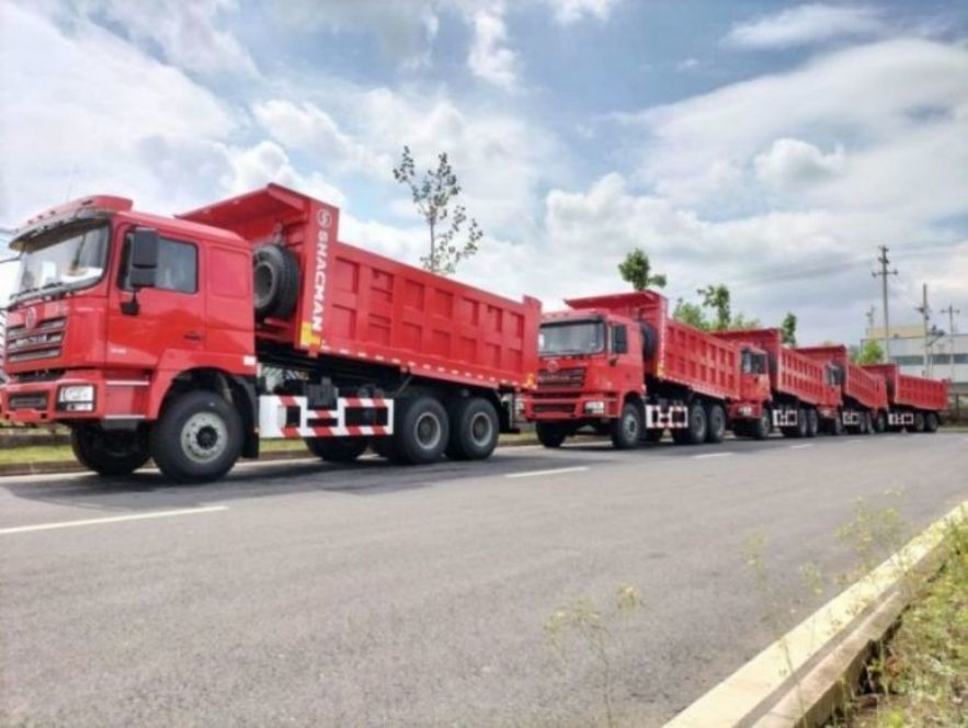 SHACMAN 10 Roda Heavy Duty Dump Truck F3000 6x4 375Hp EuroV Oranye Tipper
