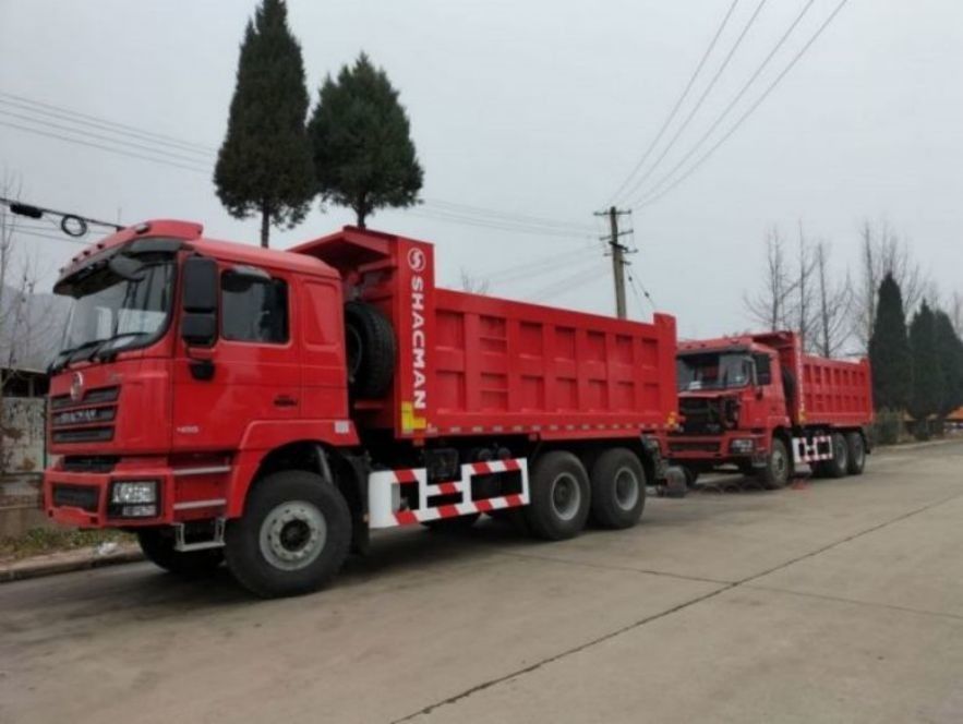 SHACMAN 10 Roda Heavy Duty Dump Truck F3000 6x4 375Hp EuroV Oranye Tipper