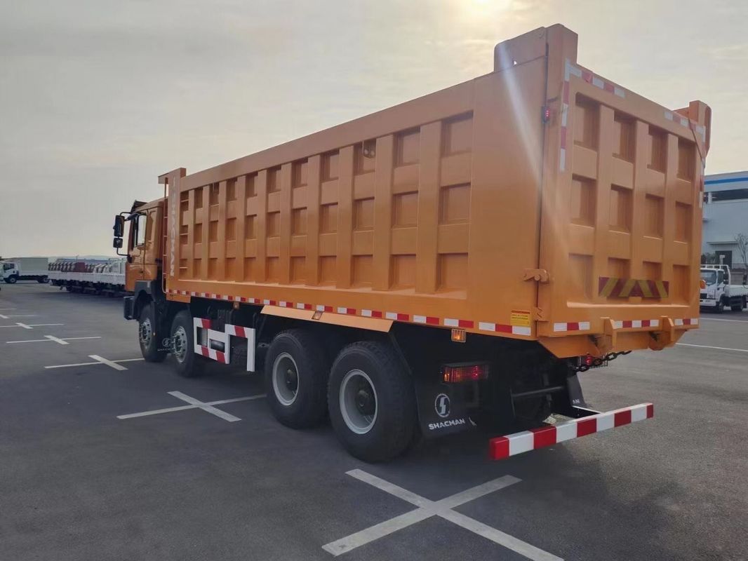 SHACMAN F3000 Tipper Dump Truck 8x4 380hp EuroII Oranye 12 Roda mesin WEICHAI
