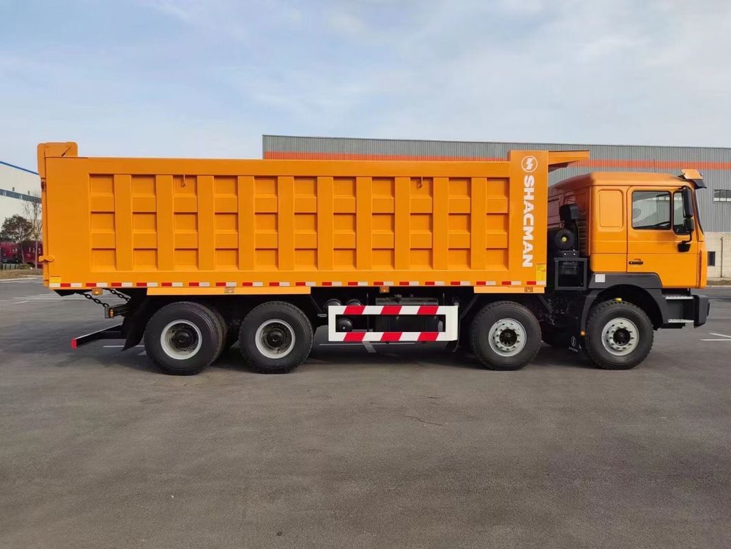 SHACMAN F3000 Tipper Dump Truck 8x4 380hp EuroII Oranye 12 Roda mesin WEICHAI