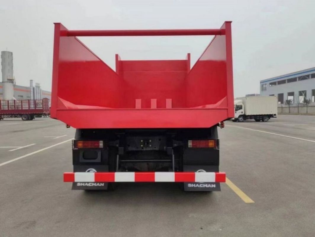 10 Percobaan SHACMAN Red Dump Truck F3000 Dump Truck Kendaraan 380HP Untuk Pertambangan