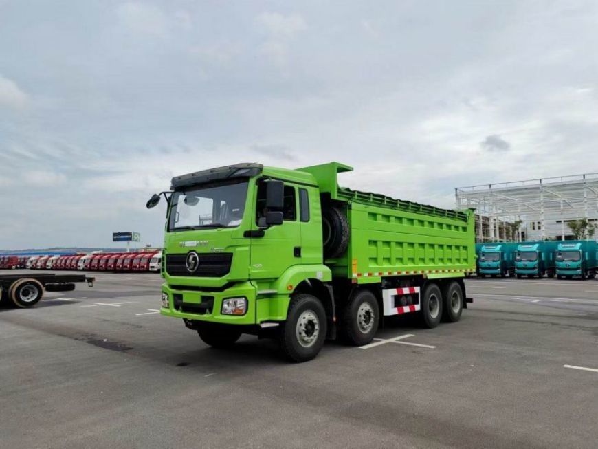 9.5T SHACMAN H3000 Dump Truck 8x4 430 EuroV Green Dumper Truck MAN Axles 2*16T
