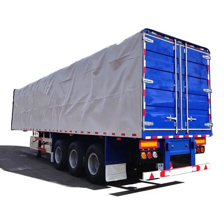 CIMC Side Curtain Semi Trailer 3 axle van tipe kotak semi trailer untuk transportasi pallet kargo