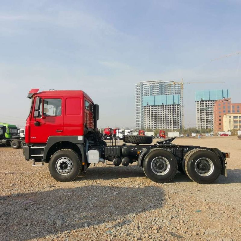 Merah SHACMAN F3000 375HP Euro V 6 roda kepala traktor 4x2 mesin WEICHAI