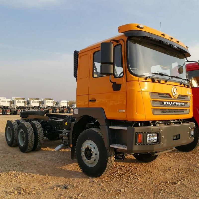 Merah SHACMAN F3000 375HP Euro V 6-Wheel Traktor Kepala 4x2 WEICHAI Mesin