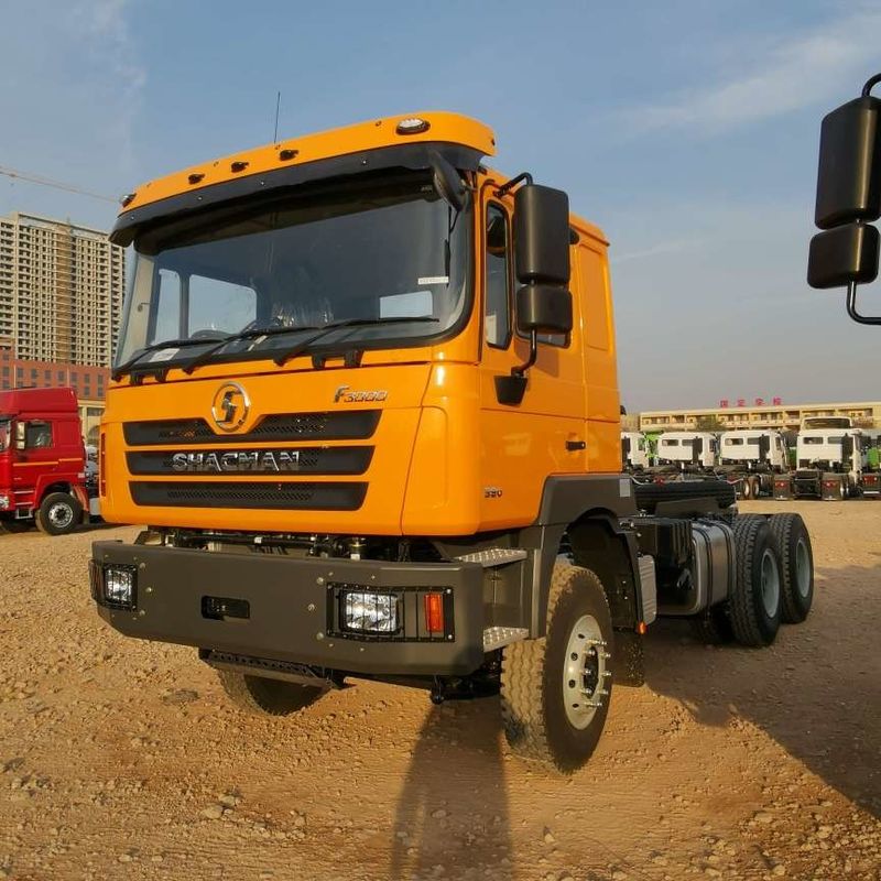 Merah SHACMAN F3000 375HP Euro V 6-Wheel Traktor Kepala 4x2 WEICHAI Mesin
