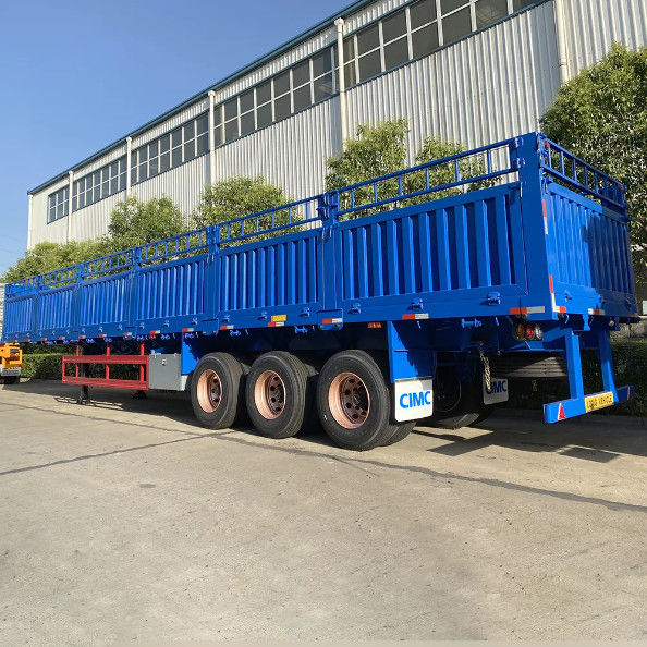 CIMC 3 Axles 4 Axles Fence Cargo Semi Trailer 60 80 Ton Dengan Kontainer Twist Lock