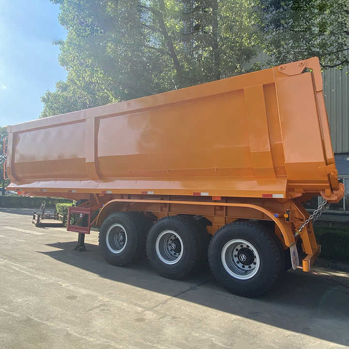 SHACMAN CIMC 3 Axle Mining U berbentuk Semi Trailer Tipper Dump Truck