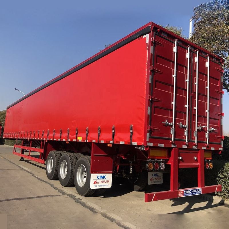 SHACMAN Van tipe Semi Trailer 50T 3 Axle Kaki kering Semi Trailer Truk CIMC