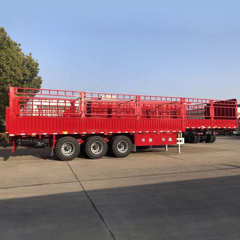 SHACMAN Pagar CIMC 3 poros Pagar Kargo Semi Trailer 60 Ton Dengan Kontainer Twist Lock