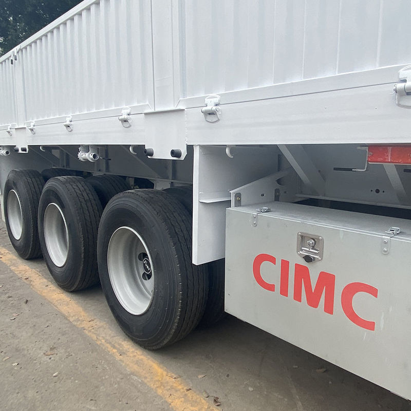 CIMC 3 / 4 Axles Pagar Semi Trailer 60 70 Ton Pagar Kargo Truk SHACMAN