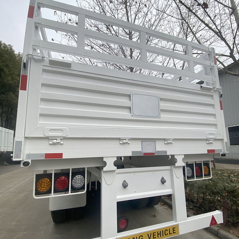 CIMC 3 / 4 Axles Pagar Semi Trailer 60 70 Ton Pagar Kargo Truk SHACMAN